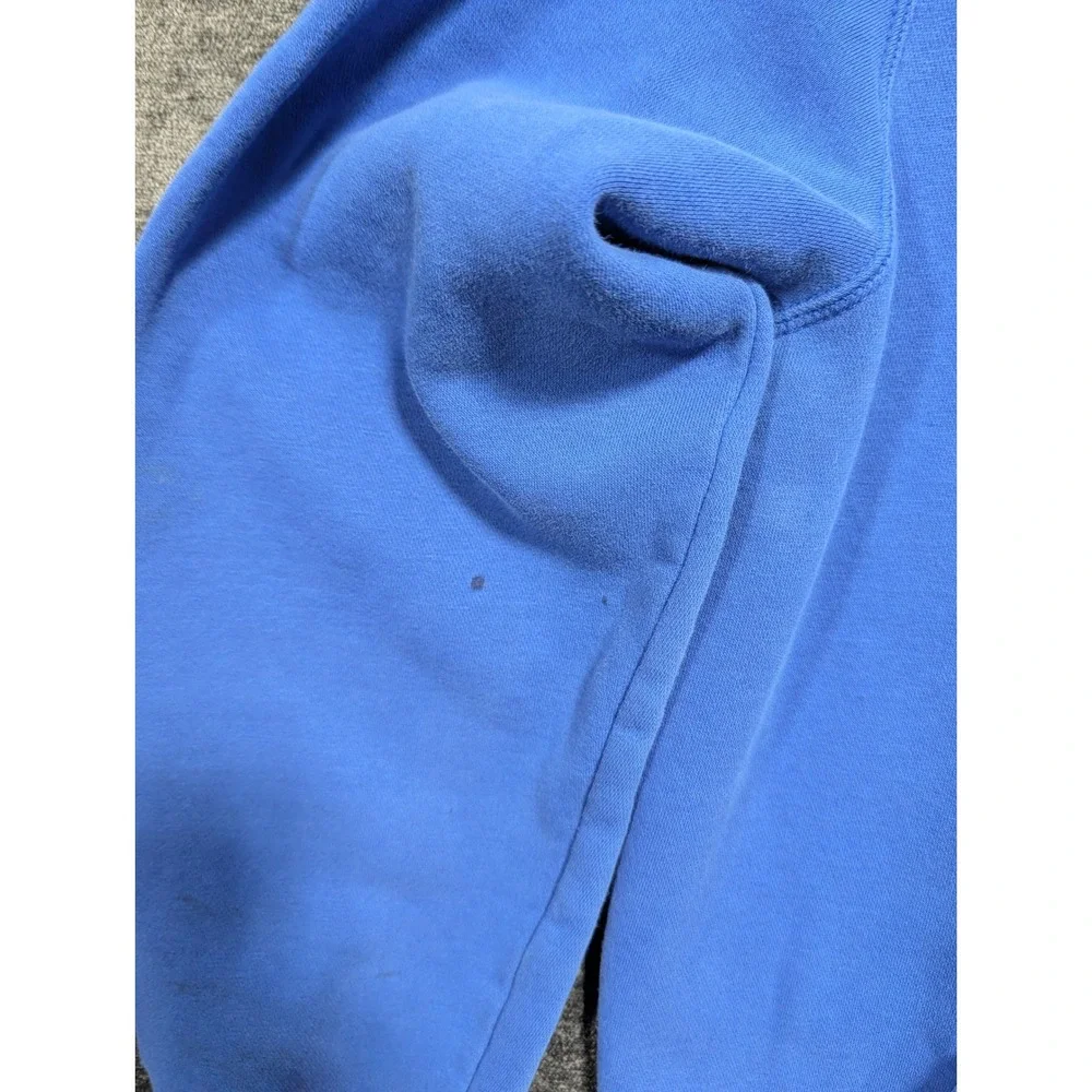 Nike Mens Blue Fleece Pullover Hoodie Embroidered Swoosh Logo Size Large 1384